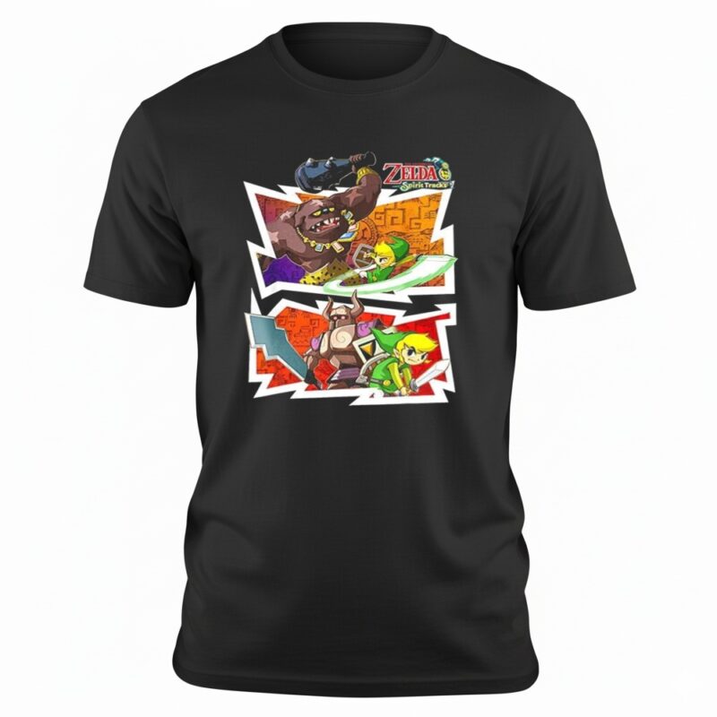 Zelda Battles The Legend of Zelda Spirit Tracks video game shirt