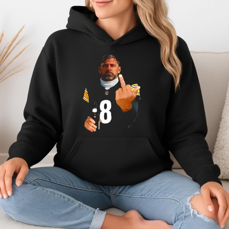Aaron Rodgers Pittsburgh Steelers NHL middle finger 2026 meme_Hoodie