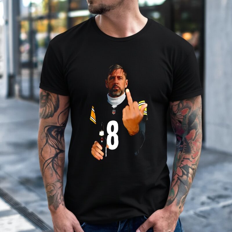 Aaron Rodgers Pittsburgh Steelers NHL middle finger 2026 meme_T-Shirt