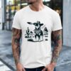 Australian Cattle Dog Smoking with UFO Western Cowboy Dog_Classic Men's T-Shirt