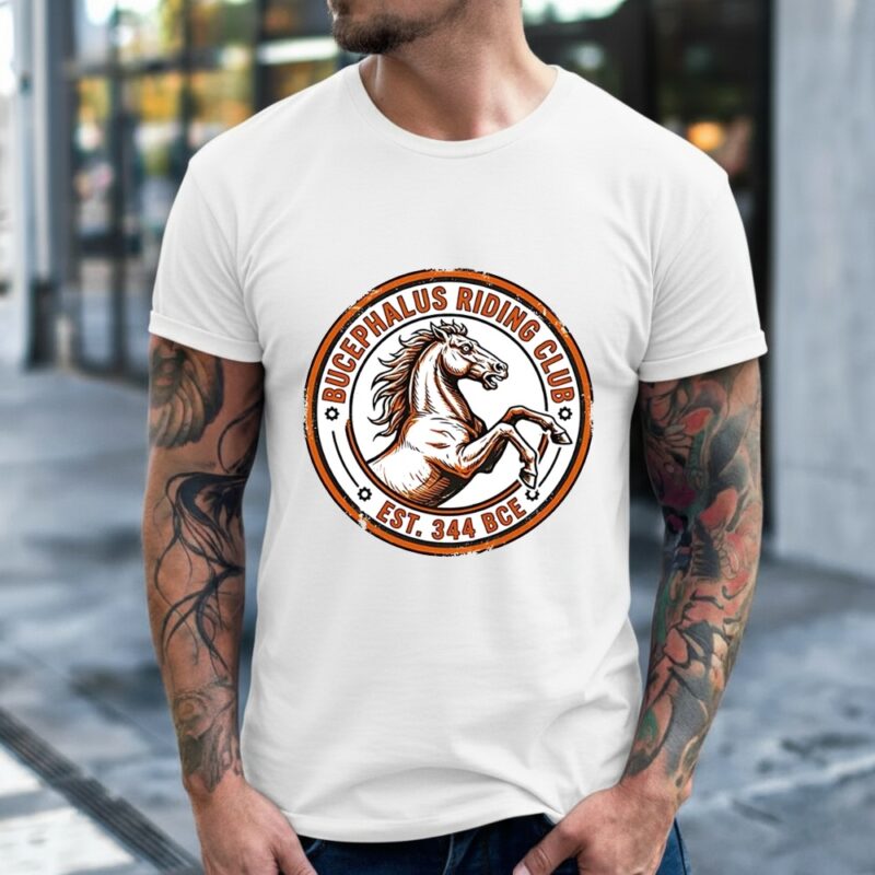 Bucephalus Riding Club est 344 BCE logo_Classic Men's T-Shirt