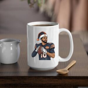 Caleb Williams Chicago Bears posing Football NFL 2025 Christmas_Mug