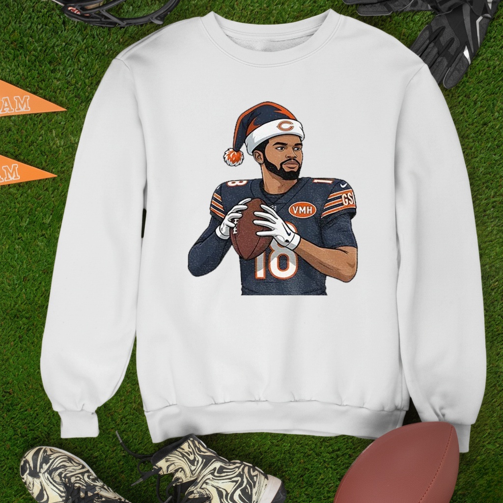 Caleb Williams Chicago Bears posing Football NFL 2025 Christmas_Sweatshirt Caleb Williams Chicago Bears posing Football NFL 2025 Christmas_Sweatshirt