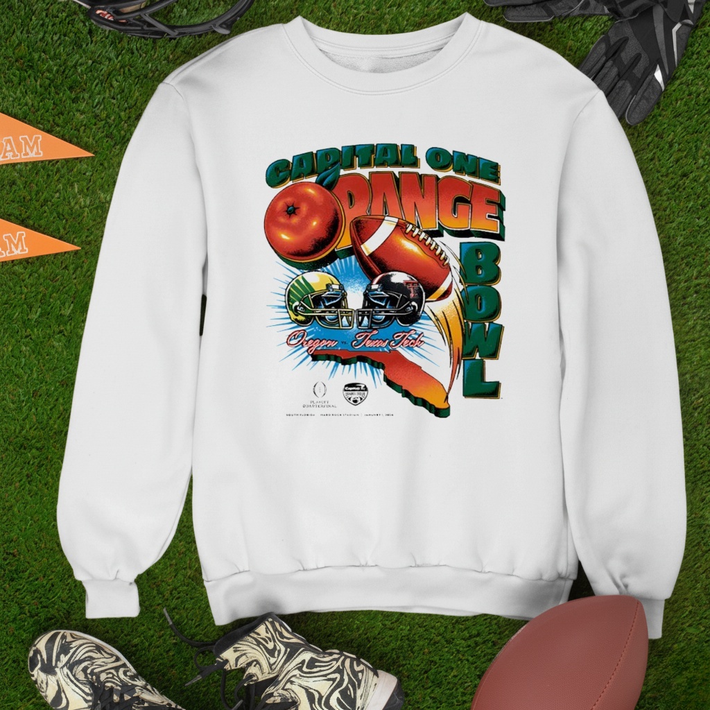 Capital One Orange Bowl 2026 Oregon vs Texas Tech Vintage Matchup_Sweatshirt Capital One Orange Bowl 2026 Oregon vs Texas Tech Vintage Matchup_Sweatshirt