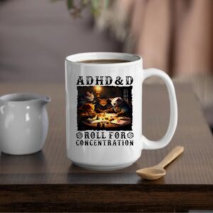 Cat ADHD and D Roll for concentration_Mug