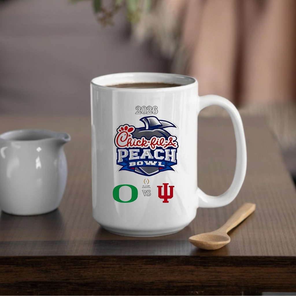 Chick-fil-A Peach Bowl 2026 Oregon Ducks vs Indiana Hoosiers_Mug Chick-fil-A Peach Bowl 2026 Oregon Ducks vs Indiana Hoosiers_Mug