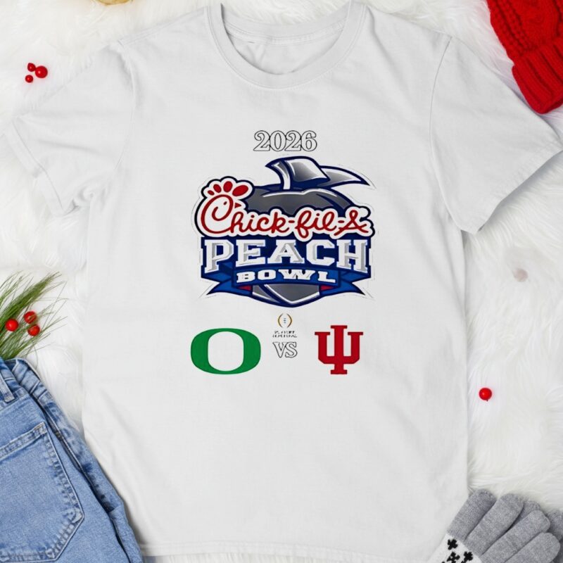 Chick-fil-A Peach Bowl 2026 Oregon Ducks vs Indiana Hoosiers_T-shirt