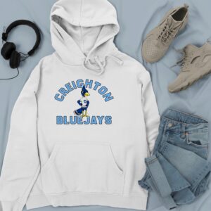 Creighton Bluejays NCAA Billy Bluejay wordmark curved_Hoodie