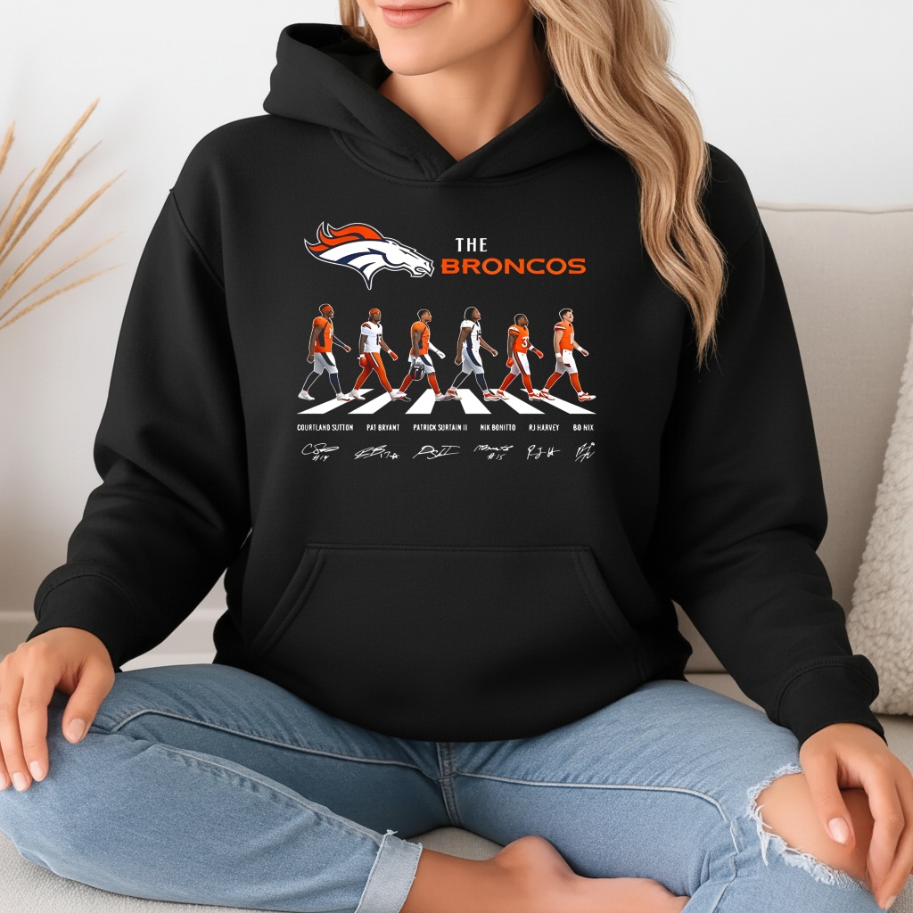 Denver Broncos NFL player cross the road signature_Hoodie Denver Broncos NFL player cross the road signature_Hoodie