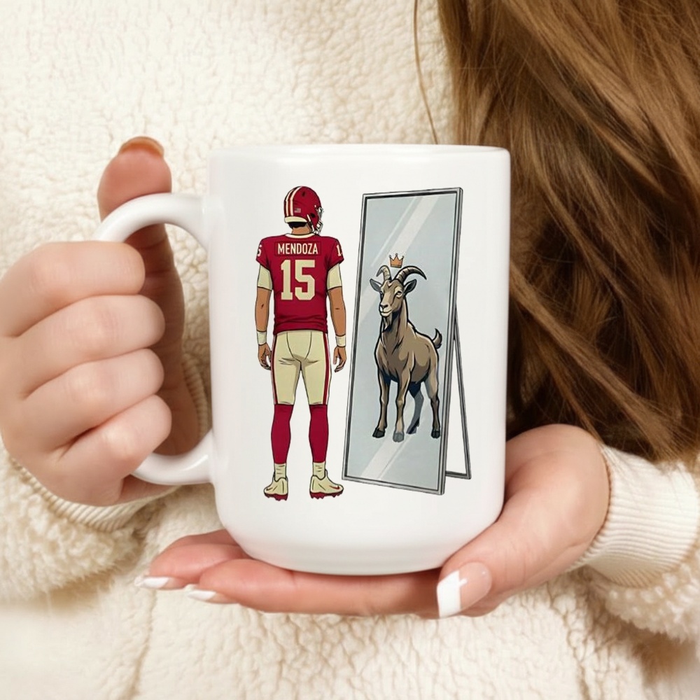 Fernando Mendoza Indiana Hoosiers NCAA Goat Number 15 player_Mug Fernando Mendoza Indiana Hoosiers NCAA Goat Number 15 player_Mug