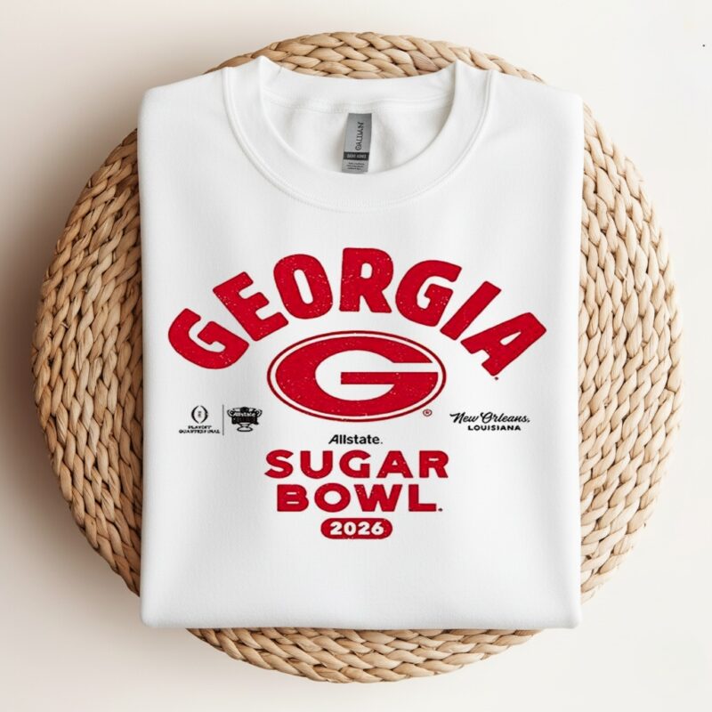 Georgia Bulldogs football Playoff 2026 Allstate Sugar Bowl Bound logo_Crewneck Sweatshirt