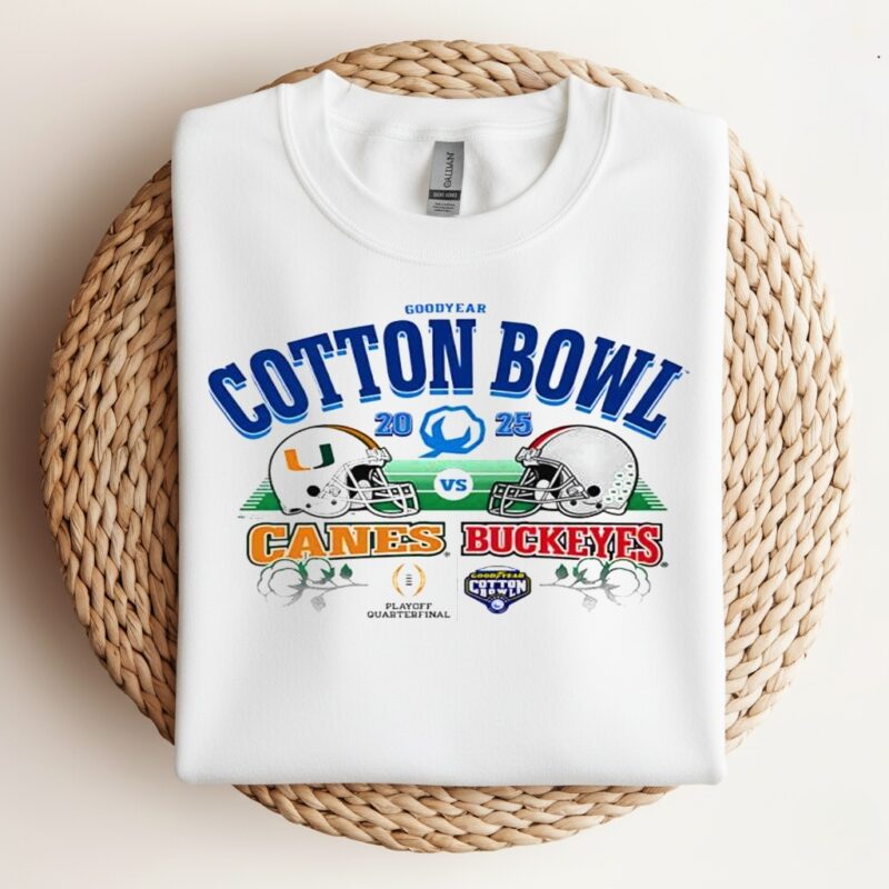 Goodyear Cotton Bowl 2025 Canes vs Buckeyes playoff quarterfinal_Crewneck Sweatshirt
