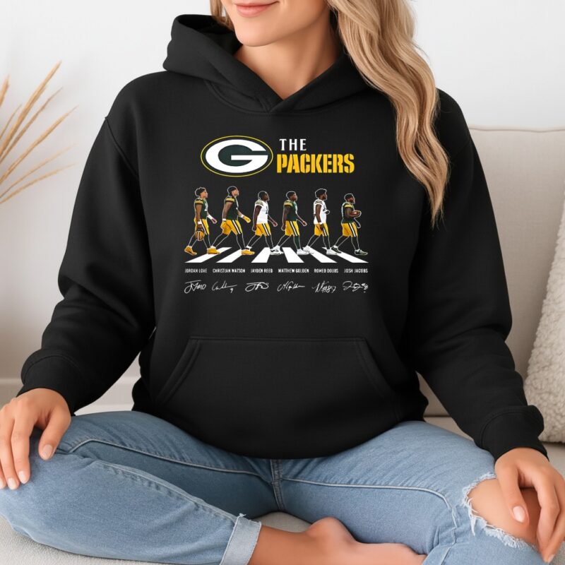 Green Bay Packers NFL player cross the road signature_Hoodie