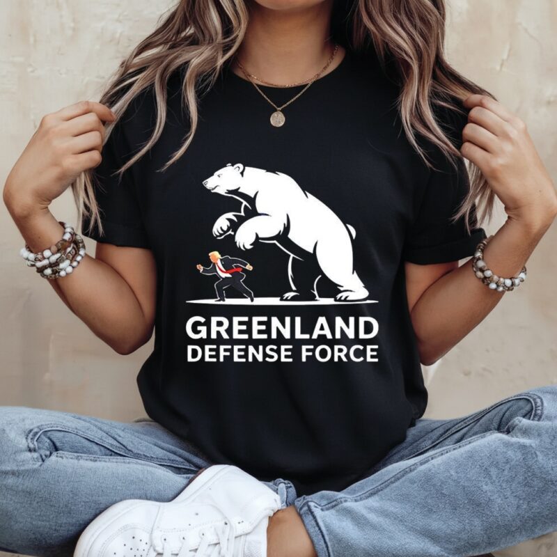 Greenland defense force Trump defense polar bear caricature_Ladies T-Shirt