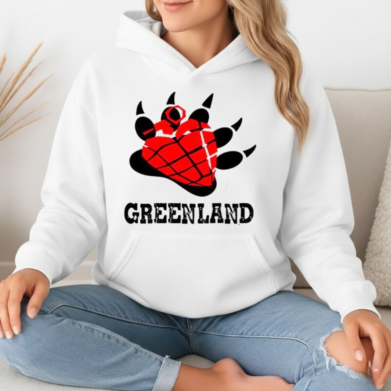 Greenland green day bear paw heart logo parody_Hoodie