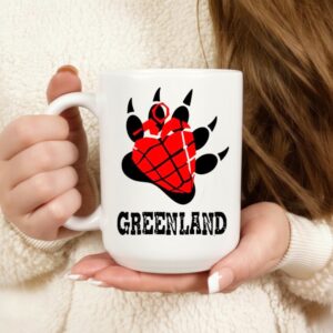 Greenland green day bear paw heart logo parody_Mug