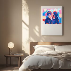 Hollanov Ilya Rozanov kissing Shane Hollander Hockey art_Canvas