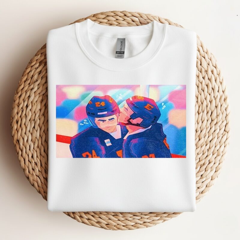 Hollanov Ilya Rozanov kissing Shane Hollander Hockey art_Crewneck Sweatshirt