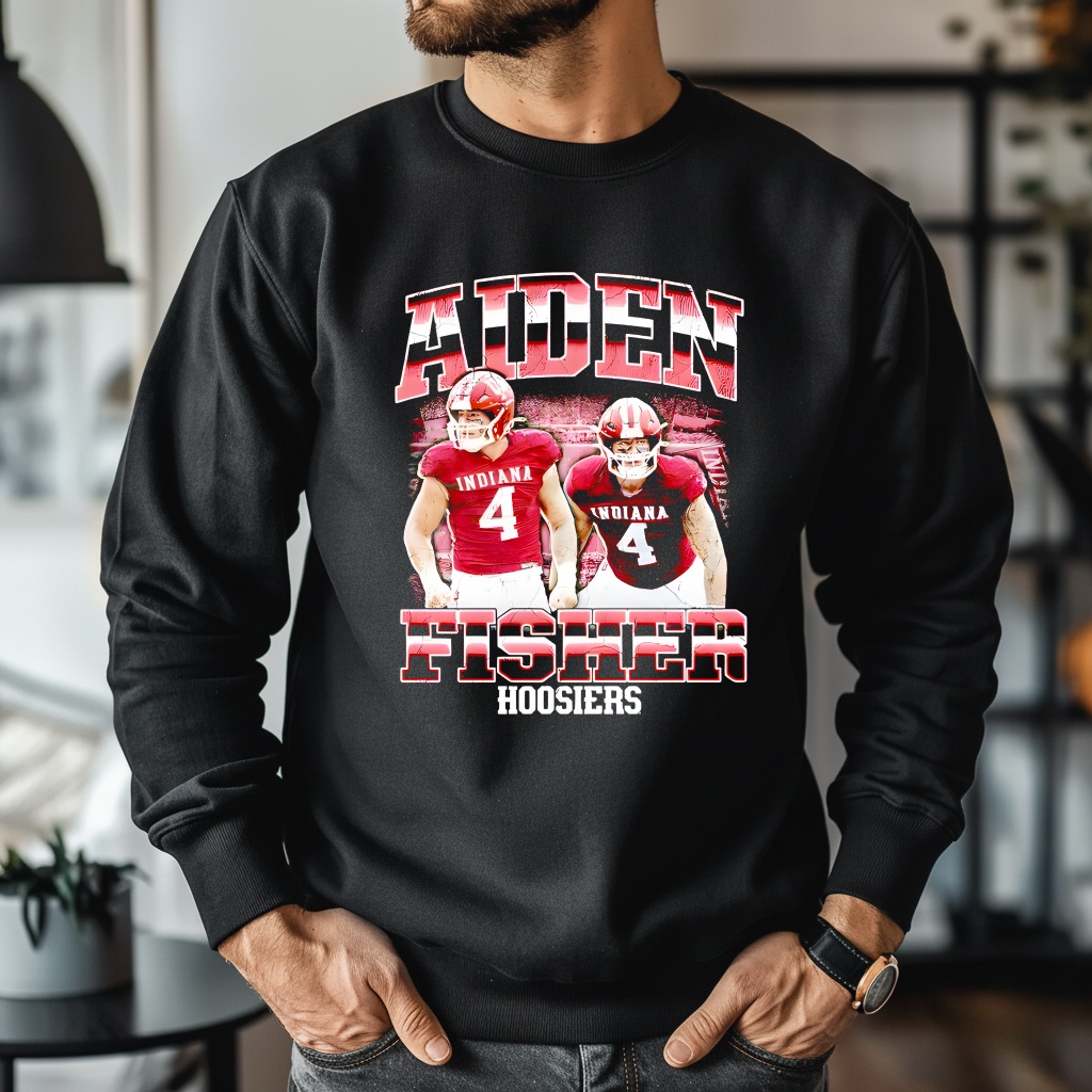 Indiana Hoosiers Aiden Fisher 90s Pepper_Crewneck Sweatshirt Indiana Hoosiers Aiden Fisher 90s Pepper_Crewneck Sweatshirt