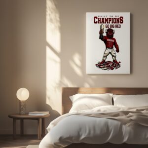 Indiana Hoosiers CFP 2025 2026 built to be Champions go Big Red mascot_Canvas
