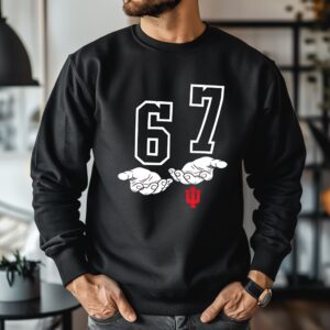 Indiana Hoosiers Football 6 7_Crewneck Sweatshirt