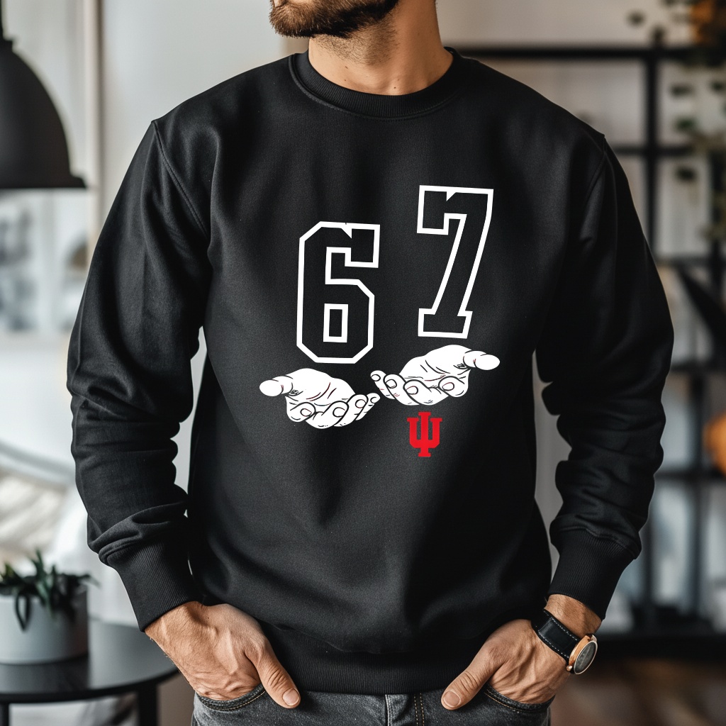 Indiana Hoosiers Football 6 7_Crewneck Sweatshirt Indiana Hoosiers Football 6 7_Crewneck Sweatshirt