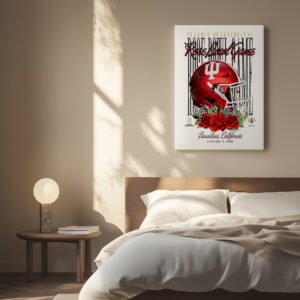 Indiana Hoosiers NCAA 2026 playoff quarterfinal Rose Bowl Game helmet_Canvas