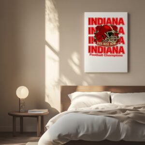 Indiana Hoosiers Rose Bowl 2026 Football Champions helmet logo_Canvas