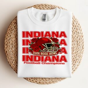 Indiana Hoosiers Rose Bowl 2026 Football Champions helmet logo_Crewneck Sweatshirt