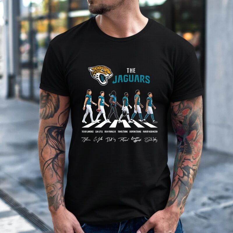 Jacksonville Jaguars NFL player cross the road signature_T-Shirt