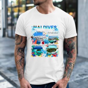 Maldives collage beach scenes Male City Maafushi Vaadhoo Biyadhoo island_Classic Men's T-Shirt