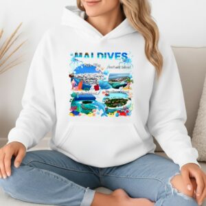 Maldives collage beach scenes Male City Maafushi Vaadhoo Biyadhoo island_Hoodie