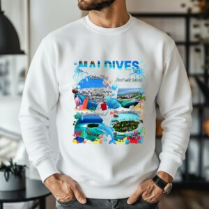 Maldives collage beach scenes Male City Maafushi Vaadhoo Biyadhoo island_Sweatshirt