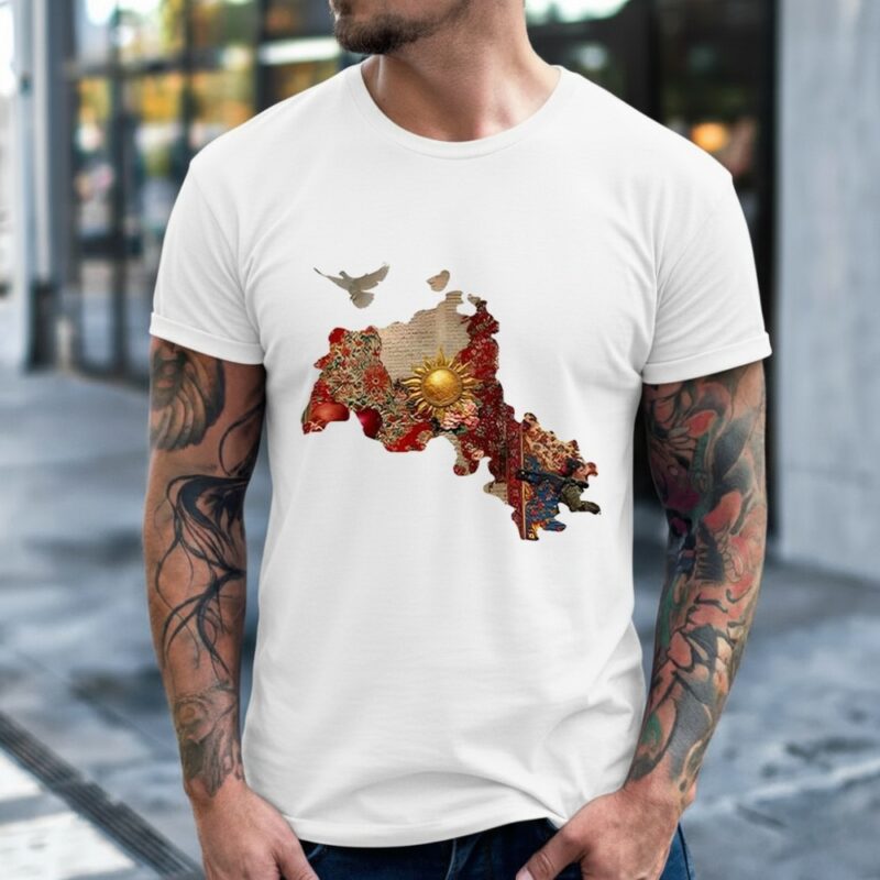 Map of Kurdistan and dove pace_Classic Men's T-Shirt