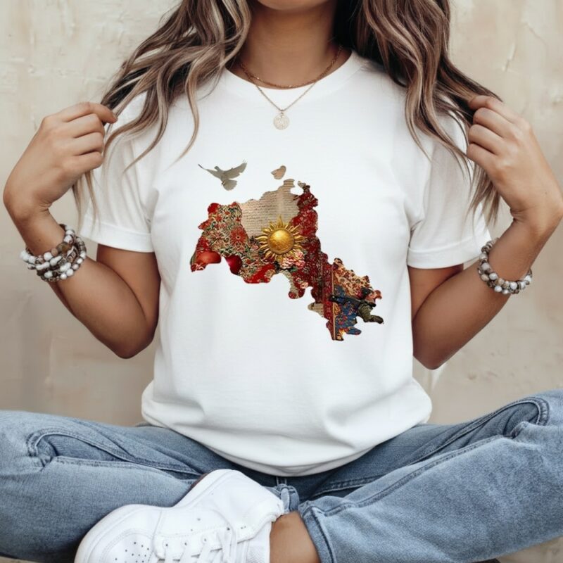 Map of Kurdistan and dove pace_Classic Women's T-Shirt