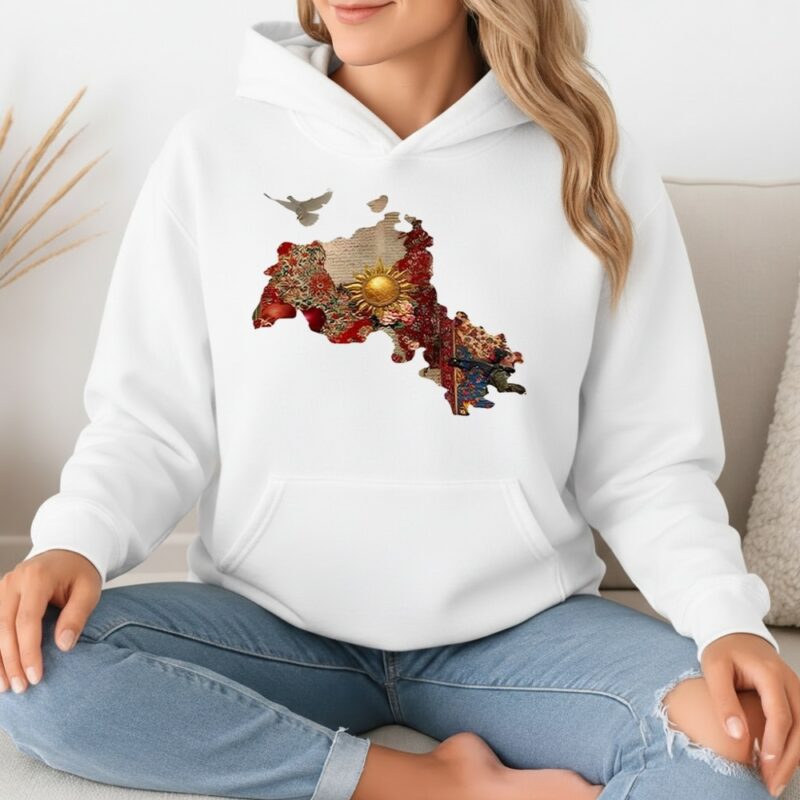 Map of Kurdistan and dove pace_Hoodie