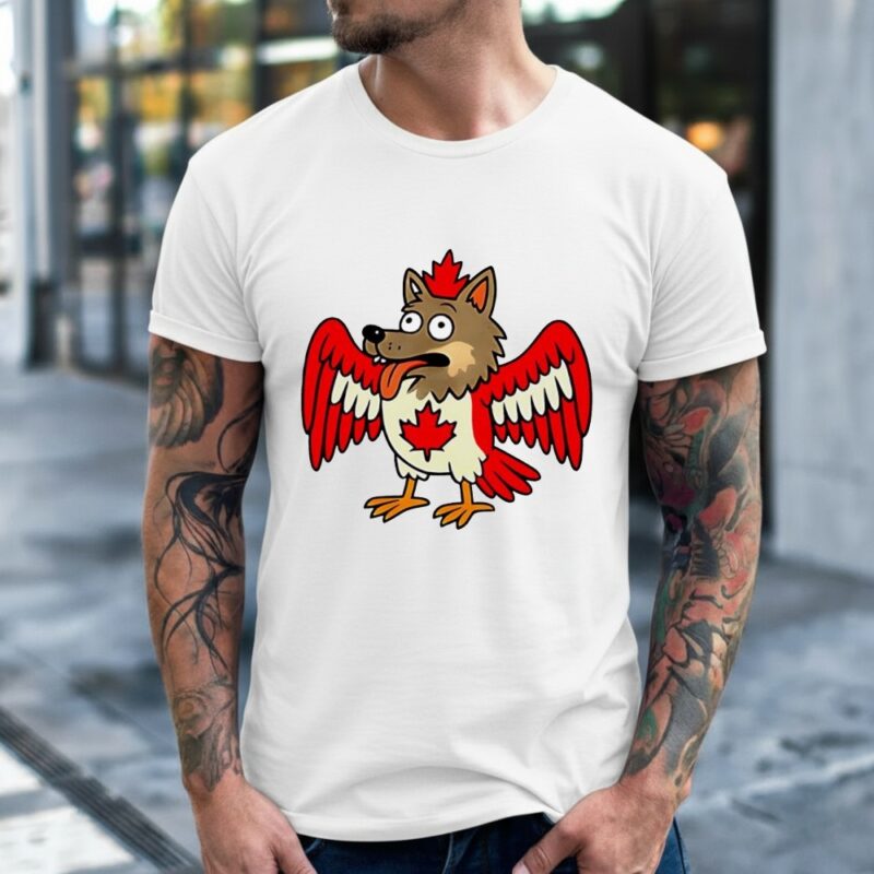 Maple-Mad Wolfbird Quirky Canadian Creature_Classic Men's T-Shirt