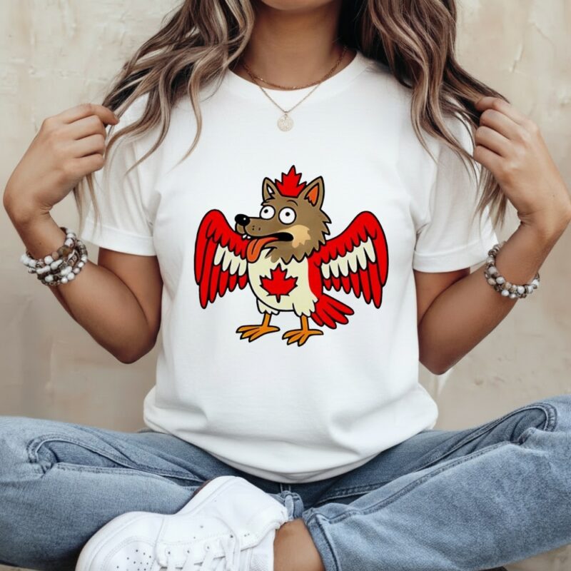Maple-Mad Wolfbird Quirky Canadian Creature_Classic Women's T-Shirt