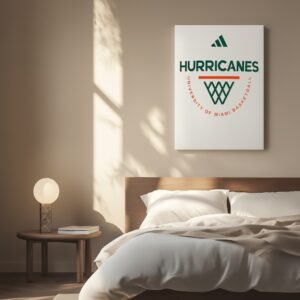 Miami Hurricanes University of Miami basketball logo_Canvas