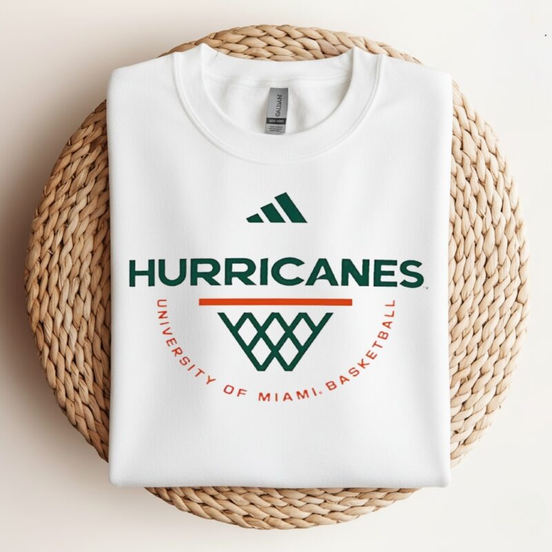 Miami Hurricanes University of Miami basketball logo_Crewneck Sweatshirt