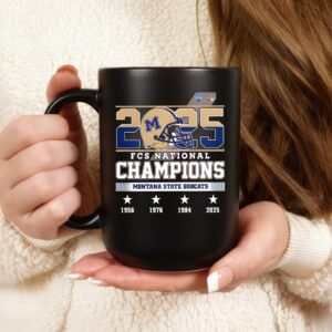 Montana State Bobcats FCS National Champions 2025 helmet logo_Ceramic Mug