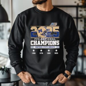 Montana State Bobcats FCS National Champions 2025 helmet logo_Crewneck Sweatshirt