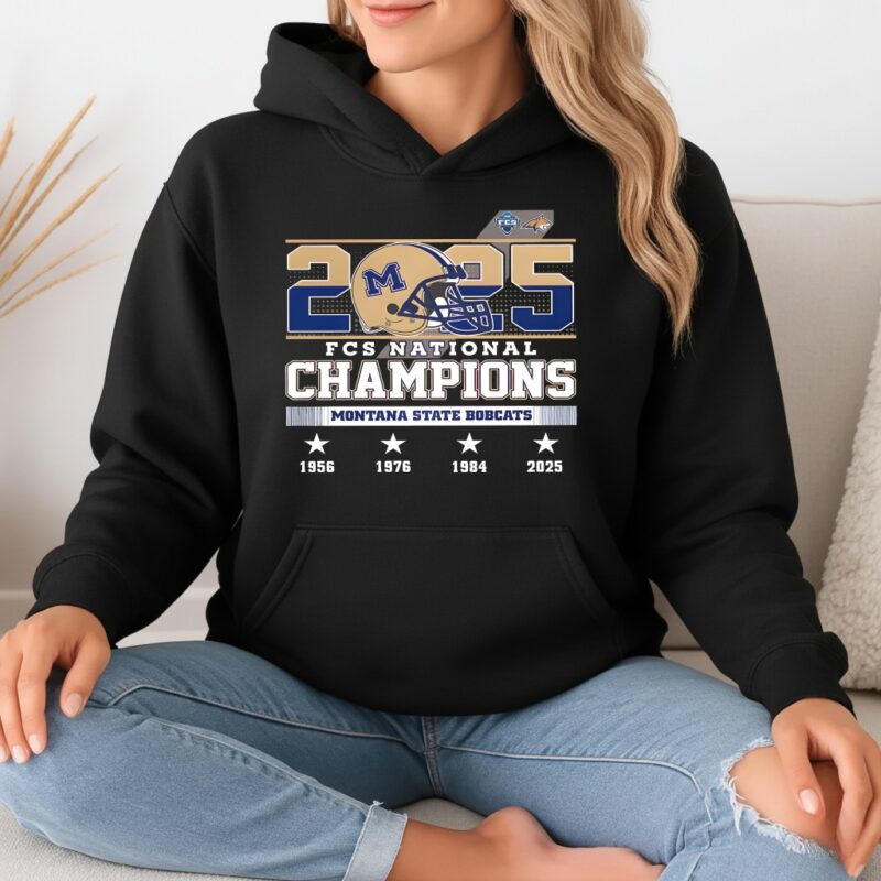 Montana State Bobcats FCS National Champions 2025 helmet logo_Hoodie