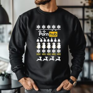 Porn logo hoe hoe hoe ugly Christmas_Crewneck Sweatshirt