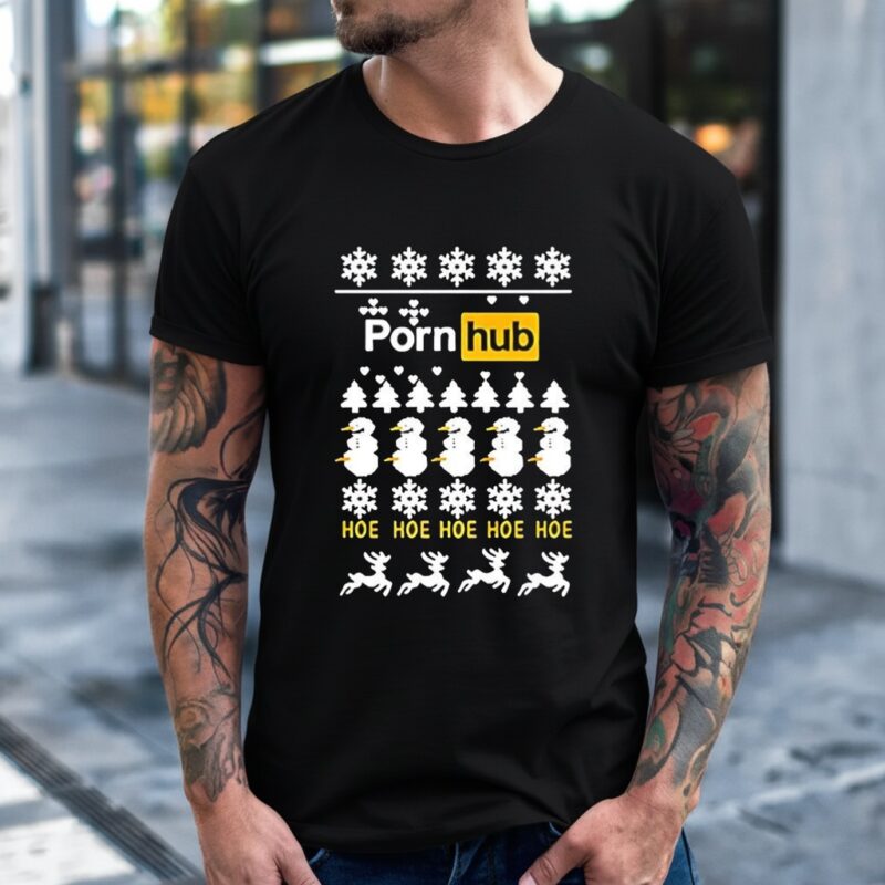 Porn logo hoe hoe hoe ugly Christmas_T-Shirt