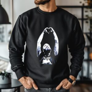 Post Malone heart hand retro_Crewneck Sweatshirt