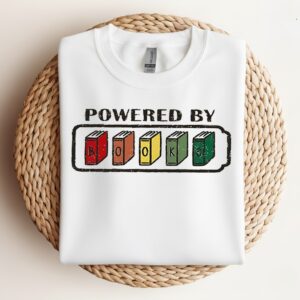 Powered by books fully charged power of knowledge_Crewneck Sweatshirt