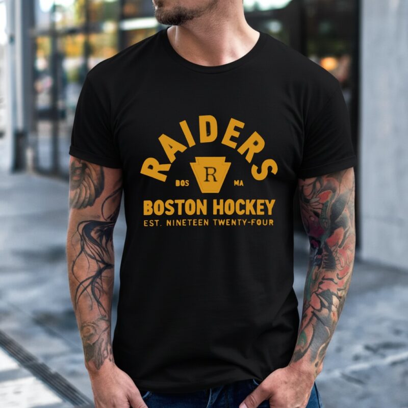 Raiders Bos Ma Boston hockey est nineteen twenty four_T-Shirt