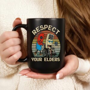 Respect your elders gaming funny gamer controller 80s_Ceramic Mug