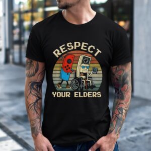 Respect your elders gaming funny gamer controller 80s_T-Shirt